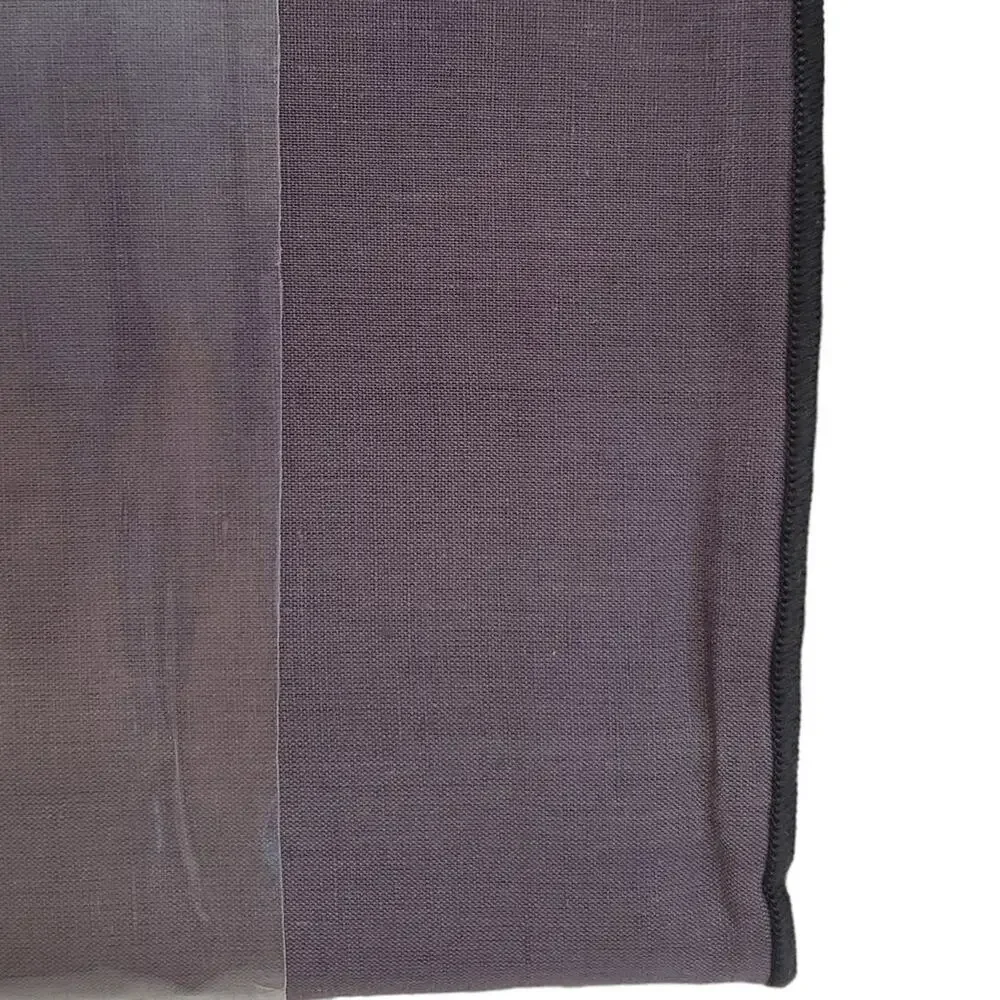Linen Chambray Blue Tablecloth with Contrast Stitch Excalibur Studio 3B 52 x 70